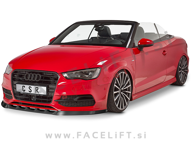 Audi A3 8V Cabriolet S-Line 14-16 podaljšek sprednjega odbijača črni (mat)
