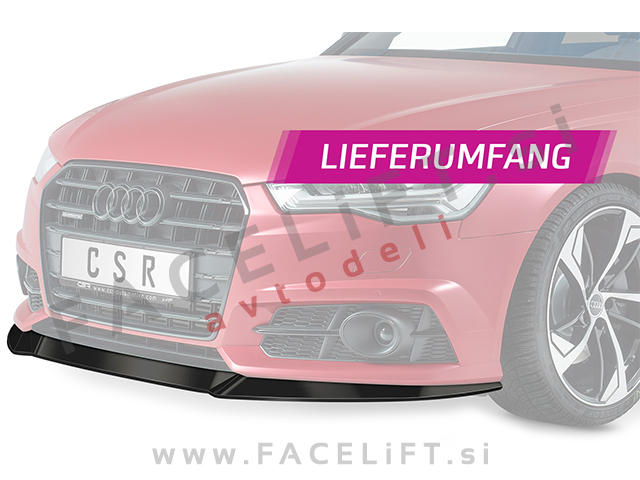 Audi A6 S-Line, S6 4G 14-18 podaljšek sprednjega odbijača črni mat