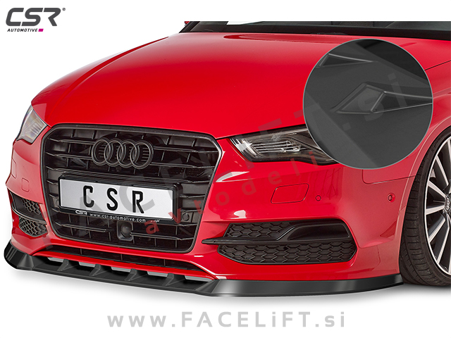 Audi A3 8V Cabriolet S-Line 14-16 podaljšek sprednjega odbijača črni (mat)