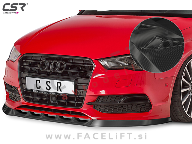Audi A3 8V Cabriolet S-Line 14-16 podaljšek sprednjega odbijača karbon (sijaj)
