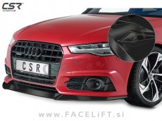 Audi A6 S-Line, S6 4G 14-18 podaljšek sprednjega odbijača črni sijaj