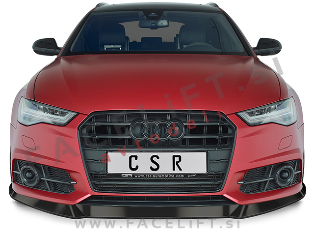 Audi A6 S-Line, S6 4G 14-18 podaljšek sprednjega odbijača črni sijaj