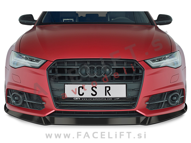 Audi A6 S-Line, S6 4G 14-18 podaljšek sprednjega odbijača črni sijaj
