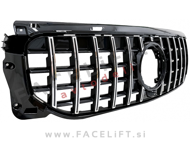 Mercedes GLB X247 19- maska črna kromirana (sijaj)