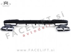 Mercedes E Limuzina W212 13-16 difuzor z nastavki za izpuh črni (mat)