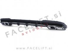 Mercedes E Limuzina W212 13-16 difuzor z nastavki za izpuh črni (mat)