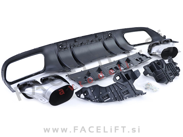 Mercedes C Coupe C205 AMG Line 15-18 difuzor z nastavki za izpuh