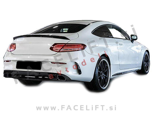 Mercedes C Coupe C205 AMG Line 15-18 difuzor z nastavki za izpuh
