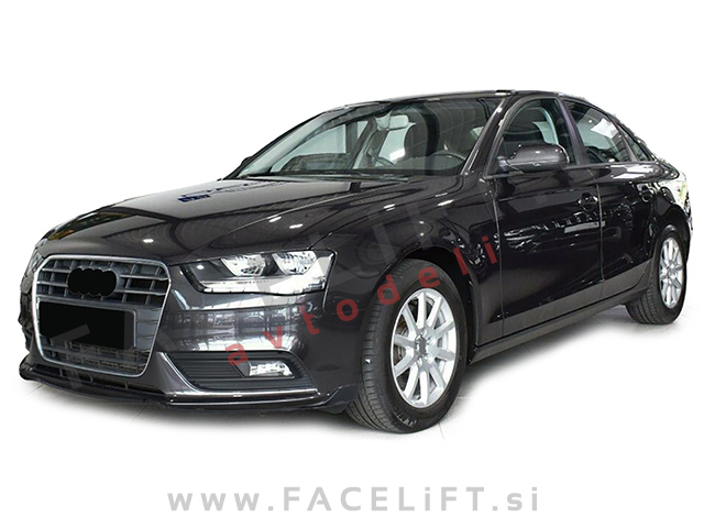 Audi A4 B8 8K 11-15 podaljšek sprednjega odbijača črni (sijaj)