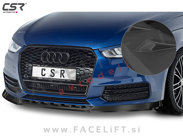 Audi A1 8X 14-18 podaljšek sprednjega odbijača črni (mat)