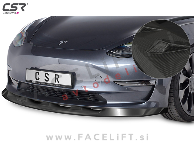 Tesla Model 3 17- podaljšek sprednjega odbijača karbon (mat)