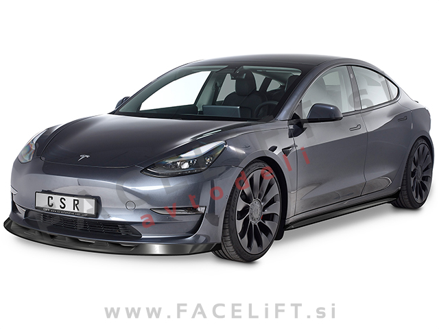 Tesla Model 3 17- podaljšek sprednjega odbijača karbon (mat)