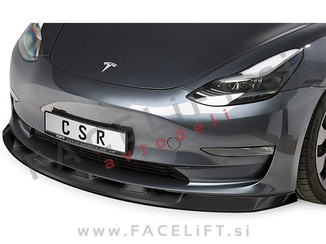 Tesla Model 3 17- podaljšek sprednjega odbijača karbon (mat)