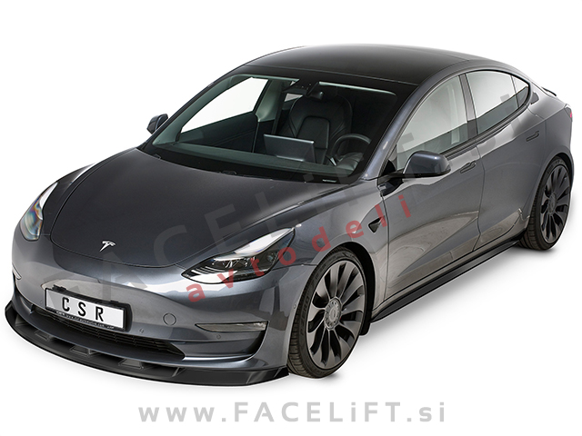 Tesla Model 3 17- podaljšek sprednjega odbijača karbon (mat)