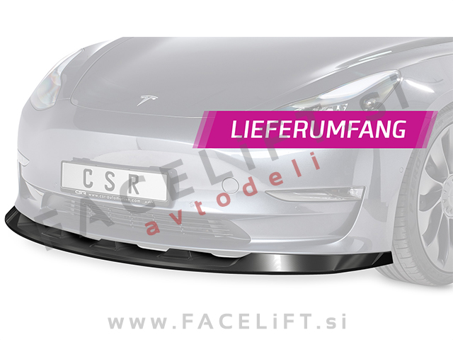 Tesla Model 3 17- podaljšek sprednjega odbijača karbon (mat)