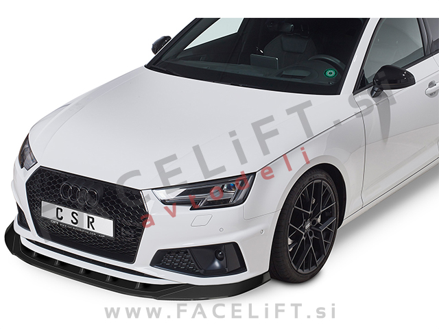 Audi A4 B9 8W S line Competition 19- podaljšek sprednjega odbijača črni (mat)
