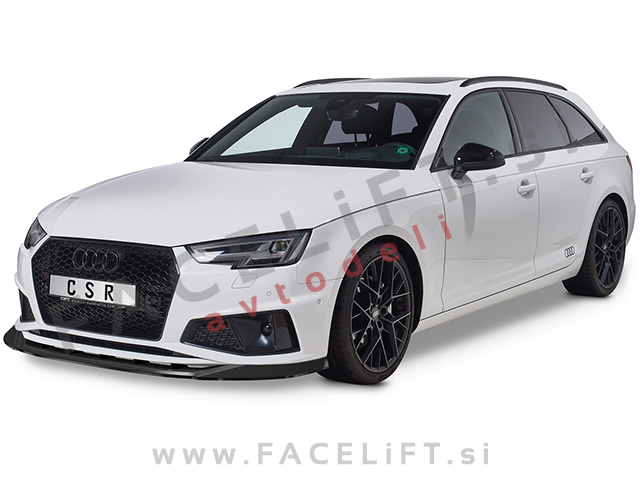 Audi A4 B9 8W S line Competition 19- podaljšek sprednjega odbijača črni (sijaj)