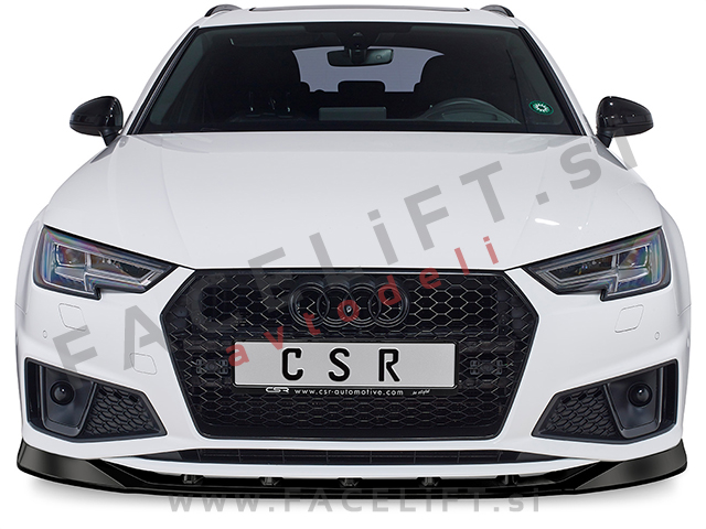 Audi A4 B9 8W S line Competition 19- podaljšek sprednjega odbijača črni (sijaj)