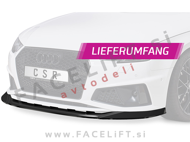 Audi A4 B9 8W S line Competition 19- podaljšek sprednjega odbijača črni (sijaj)