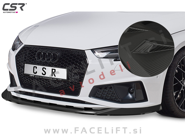 Audi A4 B9 8W S line Competition 19- podaljšek sprednjega odbijača karbon (mat)