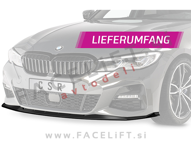 BMW 3 G20 G21 M 19- podaljšek sprednjega odbijača črni (sijaj)