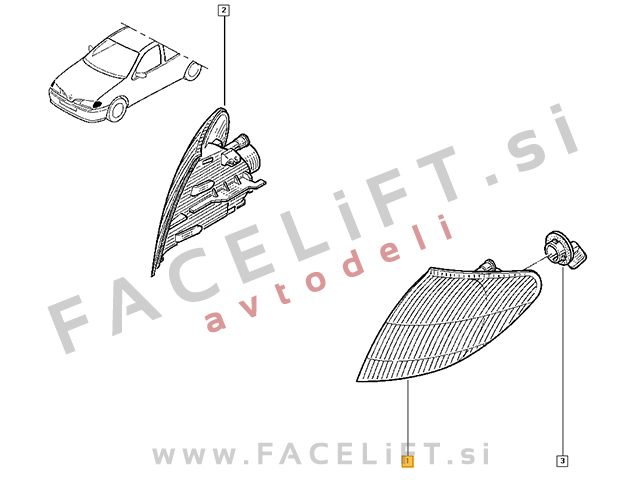 Renault Megane 1 95-99 sprednji smernik levi