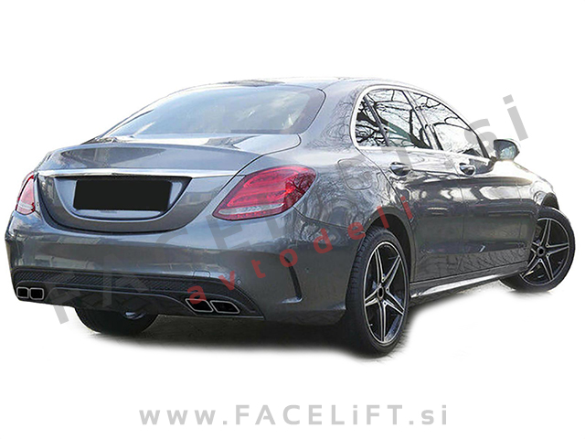 Mercedes C Limuzina W205 AMG Line 14-18 difuzor črni (mat)