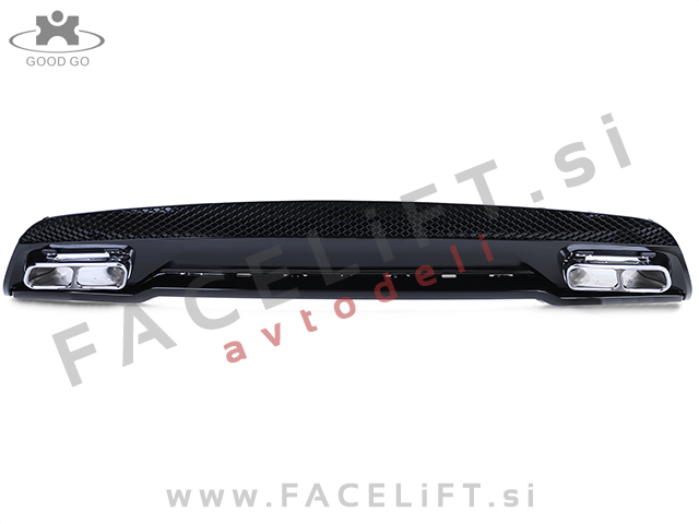 Mercedes A W176 AMG Line 12-18 difuzor z nastavki za izpuh črni (sijaj)