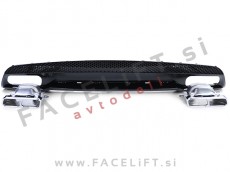 Mercedes A W176 AMG Line 12-18 difuzor z nastavki za izpuh črni (sijaj)