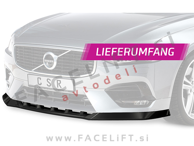 Volvo S90 16-20 podaljšek sprednjega odbijača črni (mat)