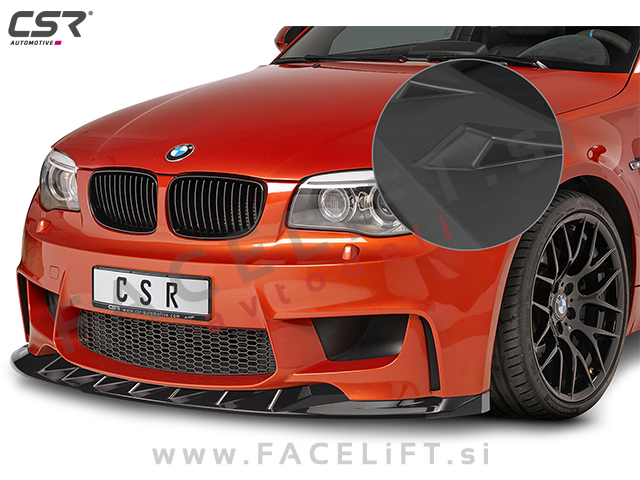 BMW 1 E81 E82 E87 E88 M1 04-13 podaljšek sprednjega odbijača črni (mat)