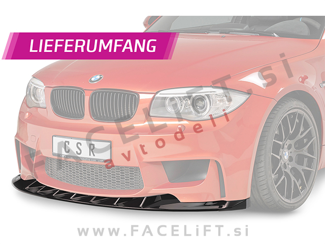 BMW 1 E81 E82 E87 E88 M1 04-13 podaljšek sprednjega odbijača črni (mat)