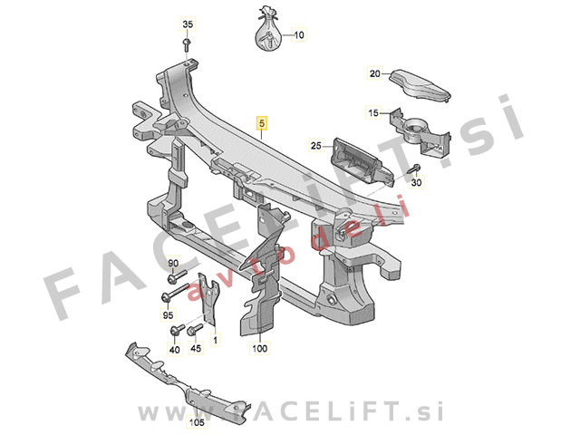 VW Passat B7 10-14 vezna stena