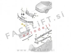 VW Passat B7 10-14 mreža sprednjega odbijača z kromirano letvijo srednja VW Passat B7 10-14 mreža sprednjega odbijača z kromirano letvijo srednja