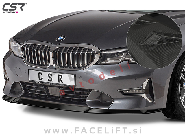 BMW 3 G20 G21 Sport Line, Luxury Line 19- podaljšek sprednjega odbijača karbon (mat)