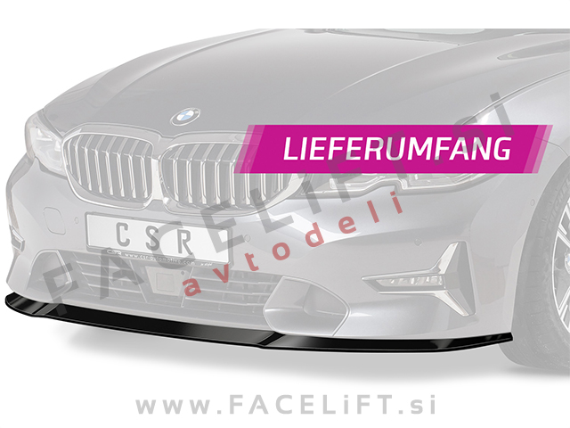 BMW 3 G20 G21 Sport Line, Luxury Line 19- podaljšek sprednjega odbijača karbon (mat)