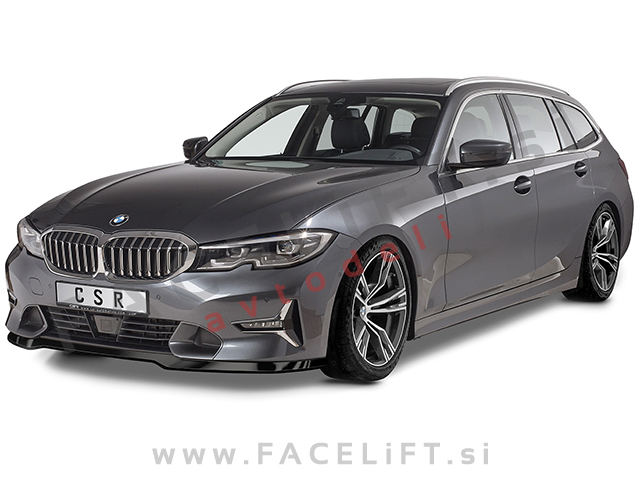 BMW 3 G20 G21 Sport Line, Luxury Line 19- podaljšek sprednjega odbijača črni (mat)