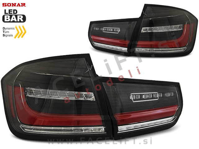 BMW 3 Limuzina F30 11-19 zadnje LED luči DTS Črne