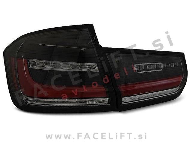 BMW 3 Limuzina F30 11-19 zadnje LED luči DTS Črne (zatemnjene)