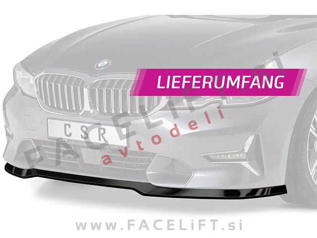 BMW 3 G20 G21 Sport Line, Luxury Line 19- podaljšek sprednjega odbijača črni (mat)