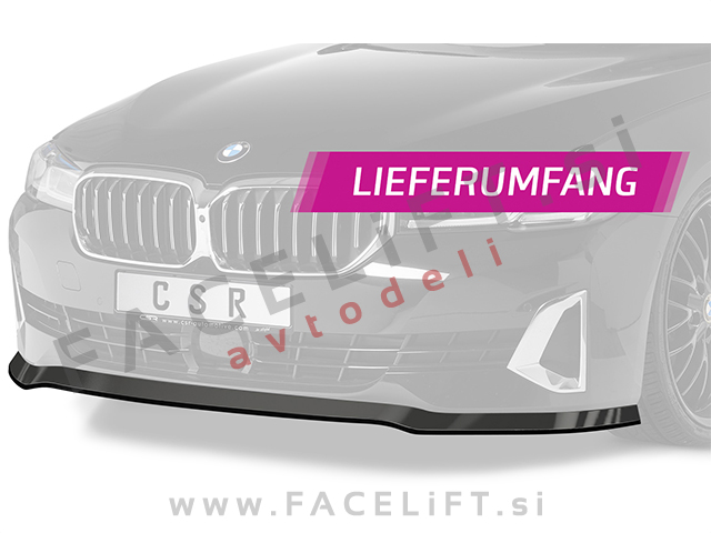 BMW 5 G30 G31 LCI 20- podaljšek sprednjega odbijača črni (mat)