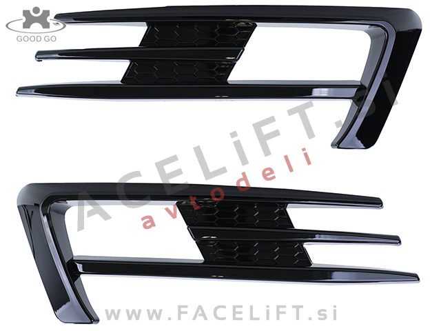 VW Golf 7 12-17 mreže sprednjega GTI izgled črne (sijaj)