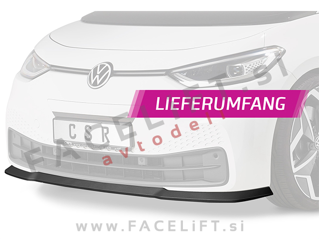 VW ID.3 19- podaljšek sprednjega odbijača črni (mat)