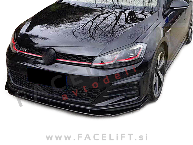 VW Golf 7 GTI 12-20 podaljšek sprednjega odbijača črni (sijaj)