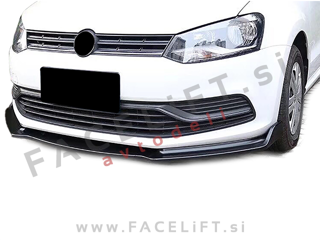 VW Polo 6R 14-17 podaljšek sprednjega odbijača črni (sijaj)