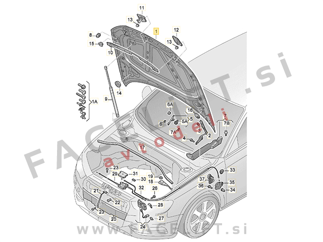 Audi A3 8V 12-20 pokrov motorja Audi A3 8V 12-20 pokrov motorja