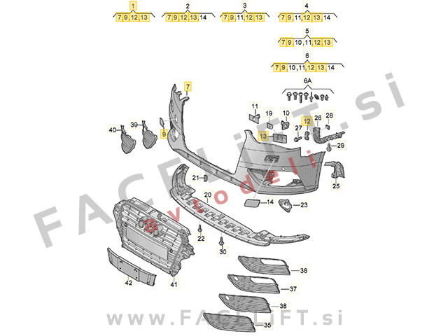 Audi A3 8V 12-16 sprednji odbijač SRA