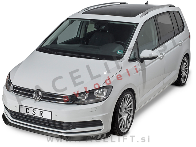VW Touran 5T 15- podaljšek sprednjega odbijača črni (mat)