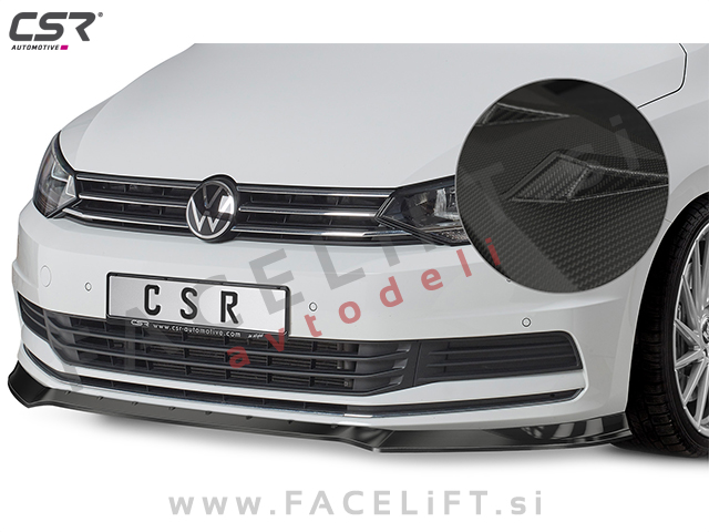 VW Touran 5T 15- podaljšek sprednjega odbijača karbon (mat)