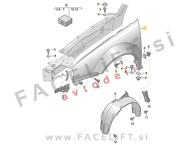 VW Bora 98-05 sprednji blatnik levi VW Bora 98-05 sprednji blatnik levi